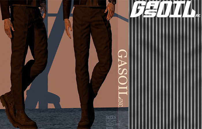[GL - inc.] - Sean Trousers Black White Lines