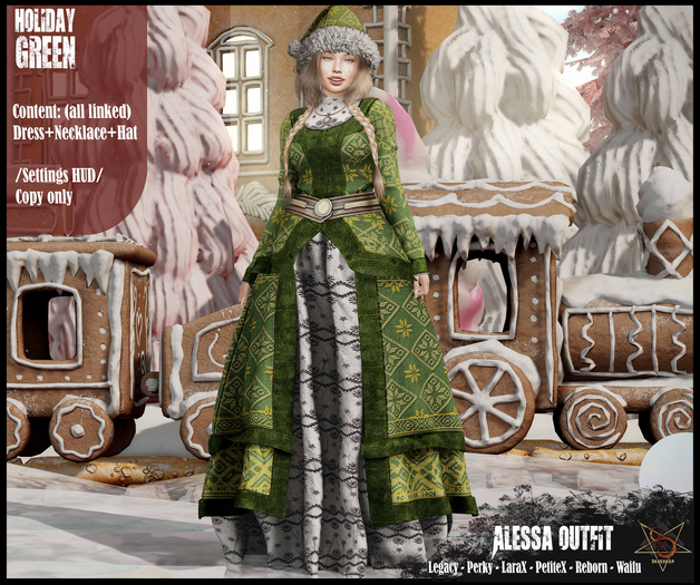//RKS// Alessa SingleColor - Holiday Green