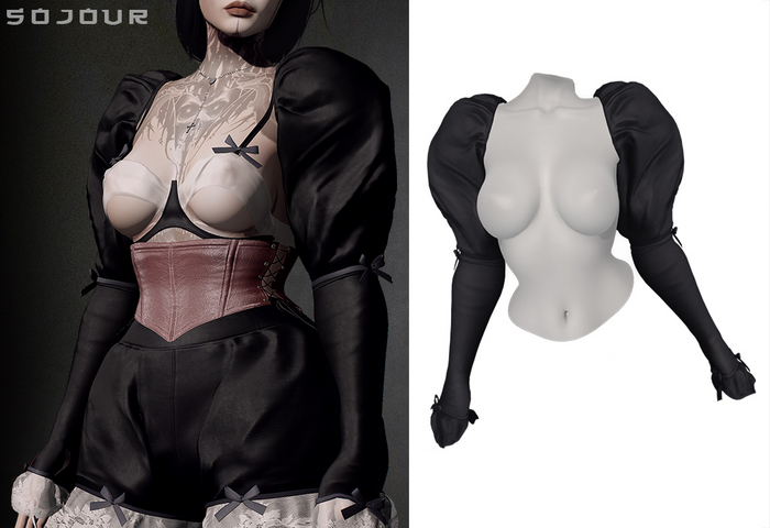 SOJOUR - Nadja long sleeves - shadow crow