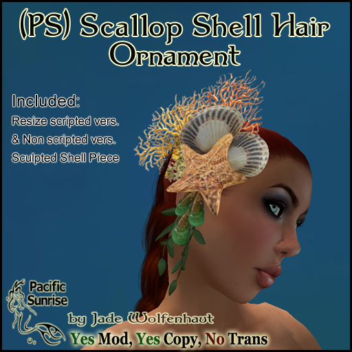 (PS) Scallop Shell Hair Ornament