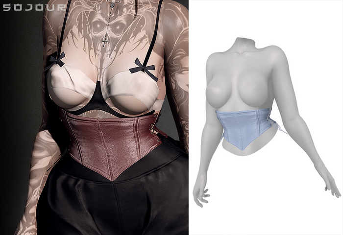 SOJOUR - Nadja corset - blue leather