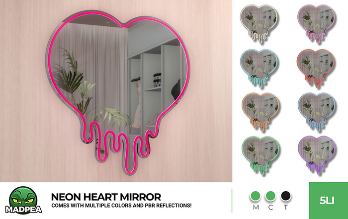 MadPea Neon Heart Mirror