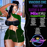[MONTCLAIR] ~ VIVACIOUS CHIC TUBETOP GREEN