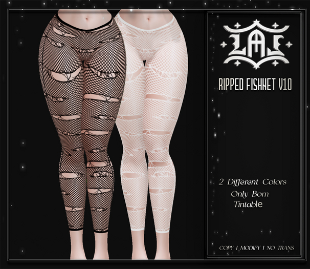 LAL-Ripped Fishnet Stocking V10 Only Bom-Tintable
