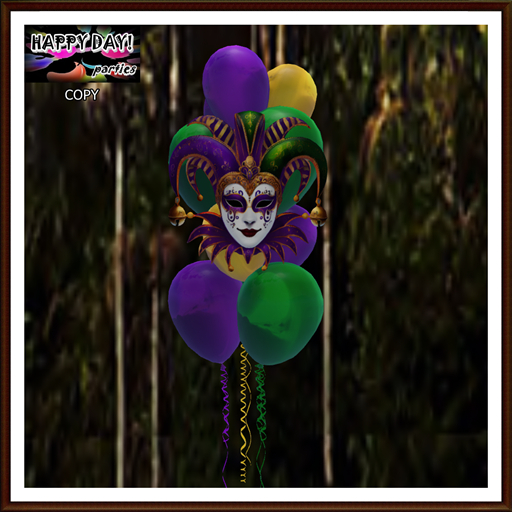 Mardi Gras - Balloons Bouquet with Mask