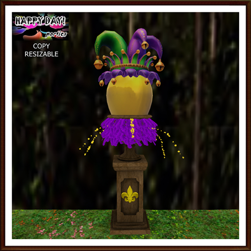 Mardi Gras - Resizable Elegant Urn with Hat