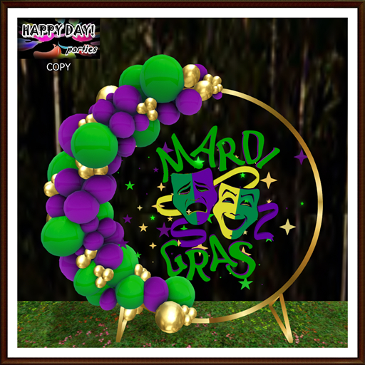 Mardi Gras - Stars Masks and Balloons Backdrop