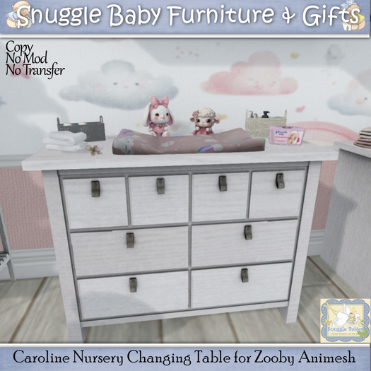 Caroline Nursery Changing Table for Zooby Animesh Babies 