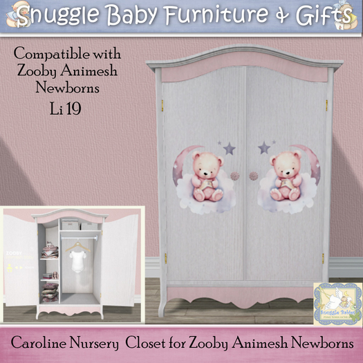 Caroline Nursery  Closet  for Zooby Animesh NewBorns Boxed