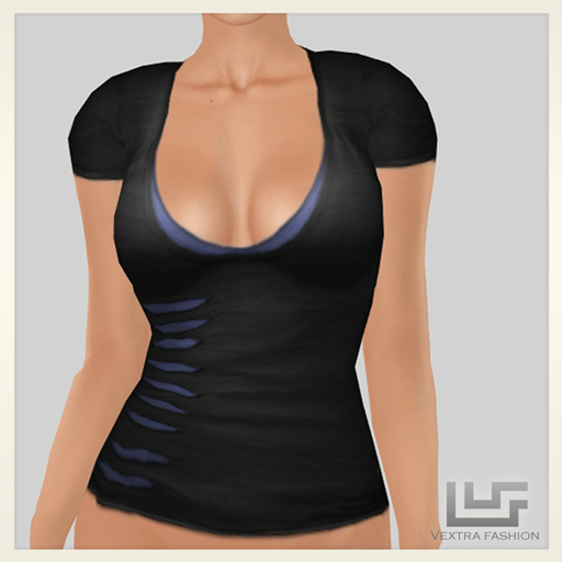 *VEXTRA FASHION* Blue "TORN" Designer Tee