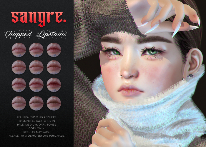 {sangre.} Chapped Lipstains