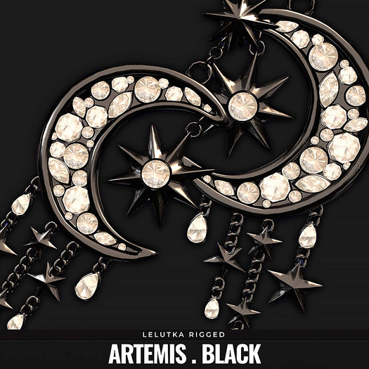 [BL] The Artemis earrings // black