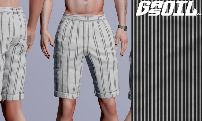 [GL - inc.] - Toby Shorts Black White Lines