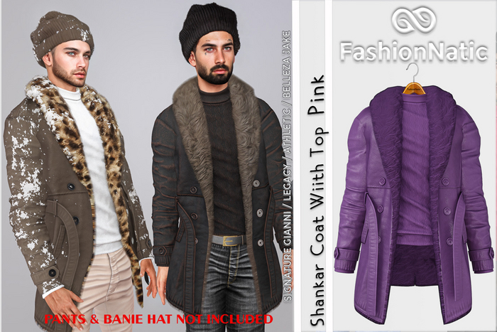  Coat Shankar Men's Mauve - Signature Gianni, Belleza Jake, Legacy, Athletic - FashionNatic  