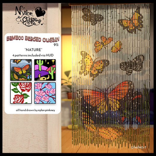 (NO) Bamboo Beaded Curtain - Nature
