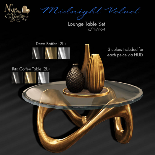 (NO) Midnight Velvet Set - Lounge Table Set