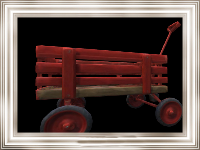 HB: Red Wooden Wagon prop FULL PERM