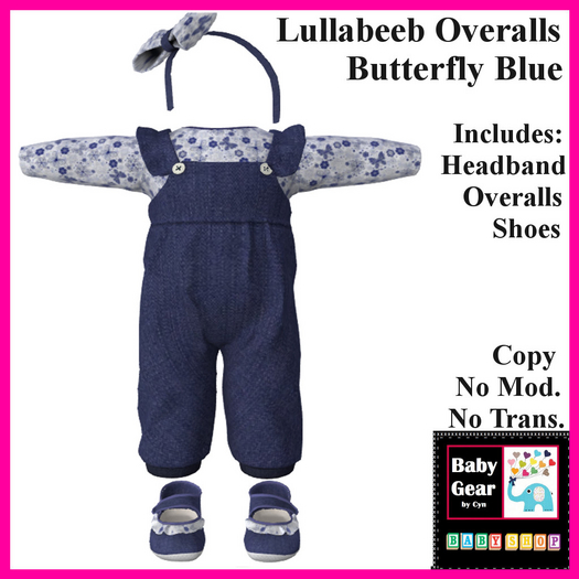 Baby Gear LB - Ruffled Overalls - Butterfly Blue (Bag)
