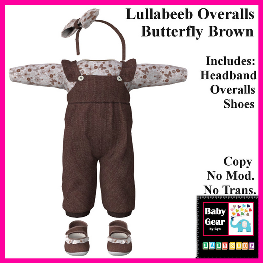 Baby Gear LB - Ruffled Overalls - Butterfly Brown (Bag)