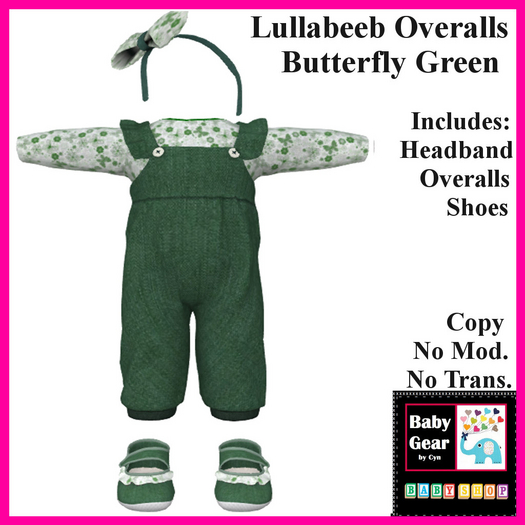 Baby Gear LB - Ruffled Overalls - Butterfly Green (Bag)