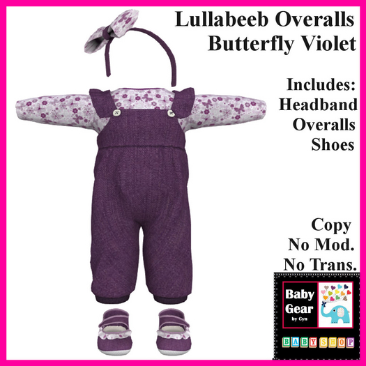 Baby Gear LB - Ruffled Overalls - Butterfly Violet (Bag)