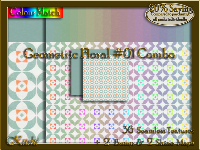 Geometric Floral #01 COMBO Texture Bundle