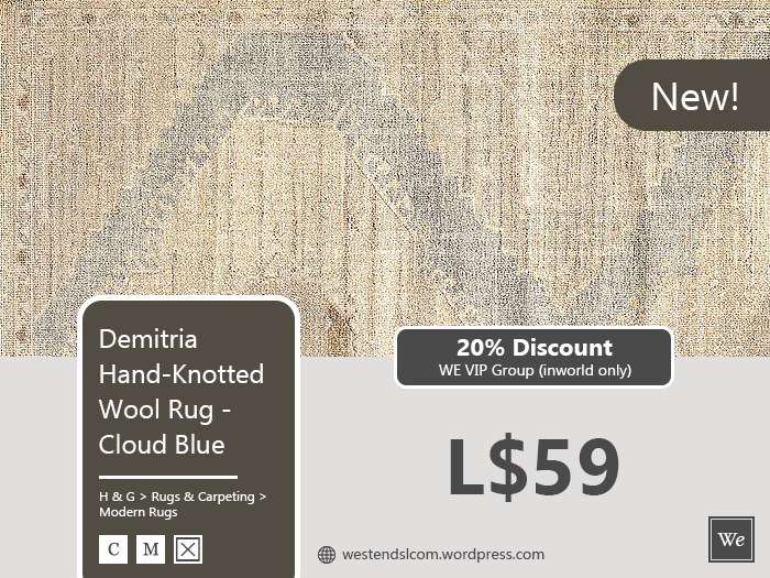Demitria Hand-Knotted Wool Rugs - Cloud Blue