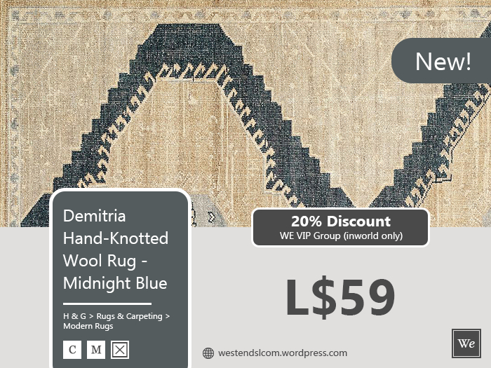 Demitria Hand-Knotted Wool Rugs - Midnight Blue