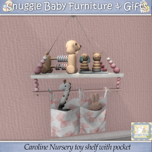 Caroline Nursery toy shelf with pocket By Snuggle Baby