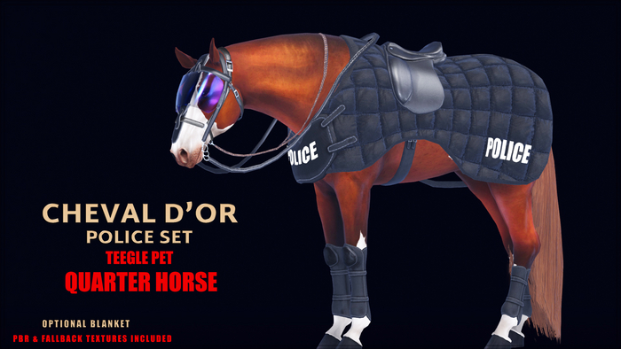Cheval D'or / Teeglepet Quarter Horse / Police Tack Set.[HUD]