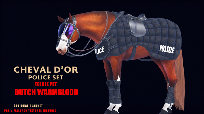 Cheval D'or / Teeglepet Dutch Warmblood / Police Tack Set.[HUD]