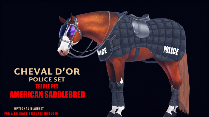 Cheval D'or / Teeglepet American Saddlebred / Police Tack Set.[HUD]