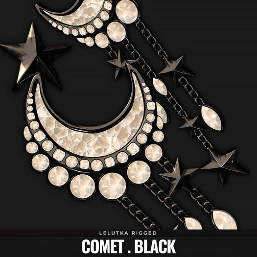 [BL] The Comet earrings // black