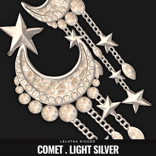 [BL] The Comet earrings // light silver