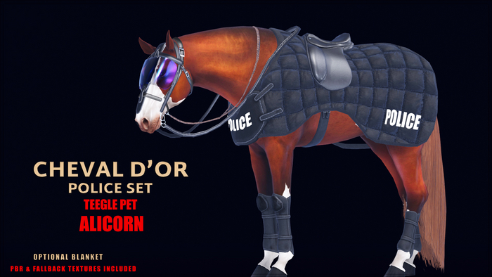 Cheval D'or / Teeglepet Alicorn / Police Tack Set.[HUD]