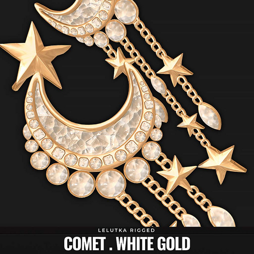 [BL] The Comet earrings // white gold
