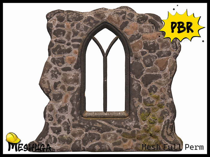 Meshuga PBR Ancient Wall & Window FULL PERM MESH 