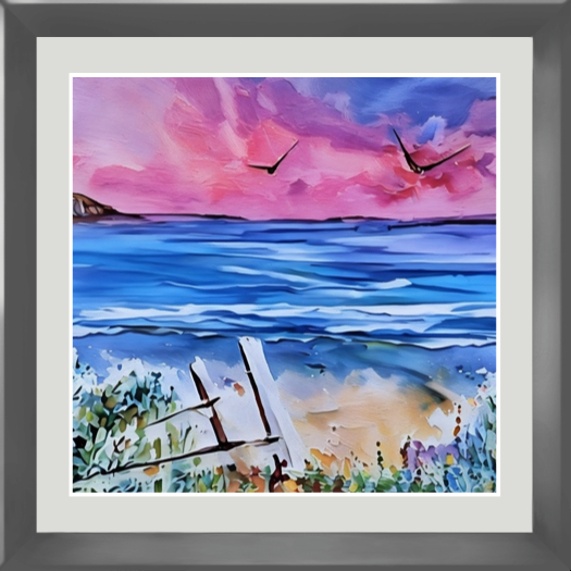 Beach House View -  Encaustic Art