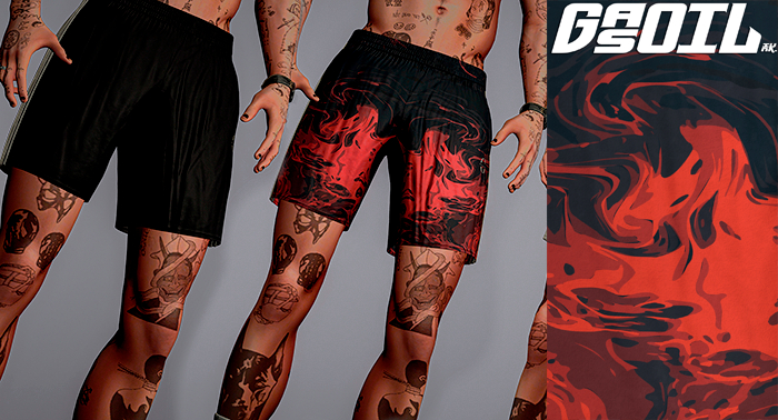 [GL - inc.] - Graham Shorts Abstract Red