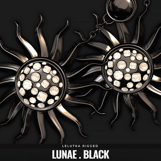 [BL] The Lunae earrings // black