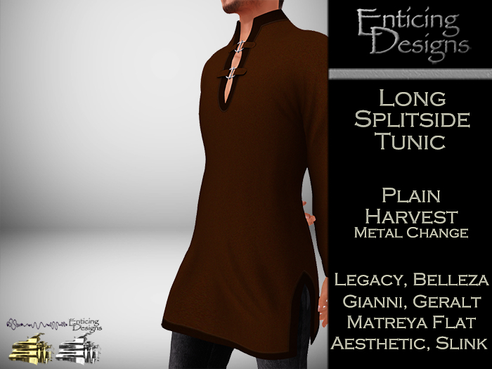 *ED Long Split Side Tunic - Plain Harvest