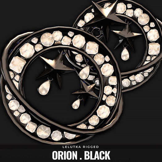 [BL] The Orion earrings // black