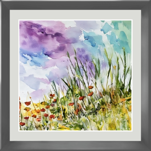 Poppy Field -  Encaustic Art