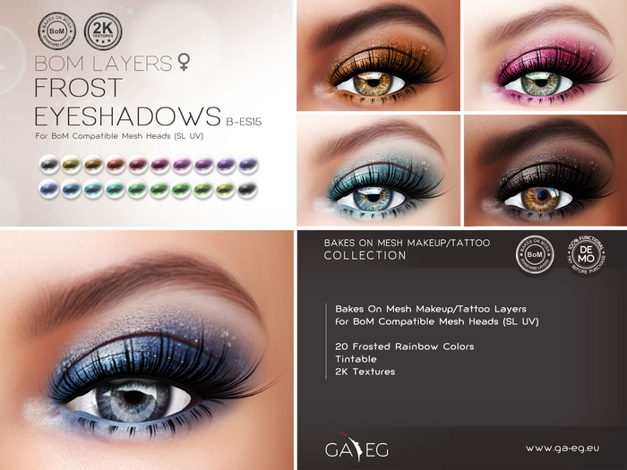 NEW !!! [GA.EG] Eyeshadows - B-ES15 Frost - BOM [SL] 2K