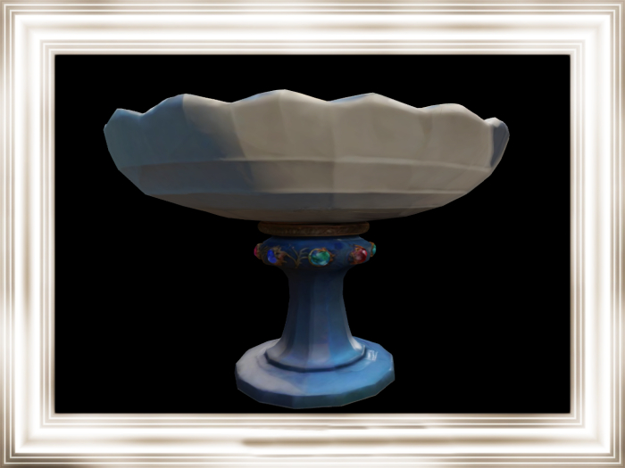 HB: Stone Jeweled Birdbath Statue FULL PERM