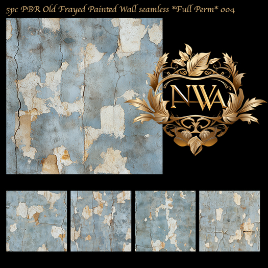 5pc PBR Old Frayed Painted Wall seamless *Full Perm*   004