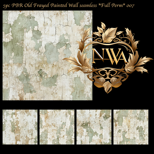 5pc PBR Old Frayed Painted Wall seamless *Full Perm*  007