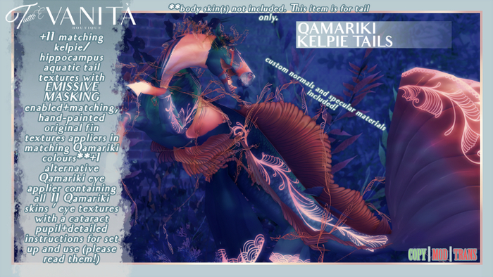 Qamariki Kelpie Fins/Tail
