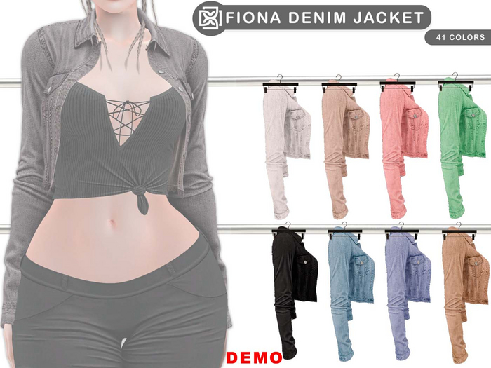 Addams "Fiona" Denim Mesh Jacket #DEMO