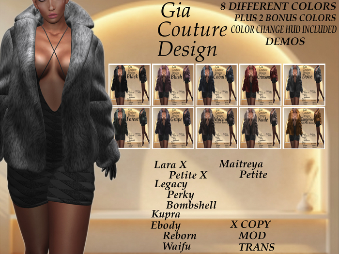 "GCD" Rita Fur Coat and Gloves DEMOS